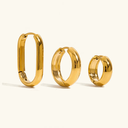 [Royal&Vicky]Clarabelle Staple Gold-Creolen-Set