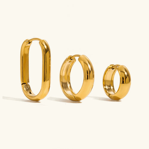 [Royal&Vicky]Clarabelle Staple Gold-Creolen-Set
