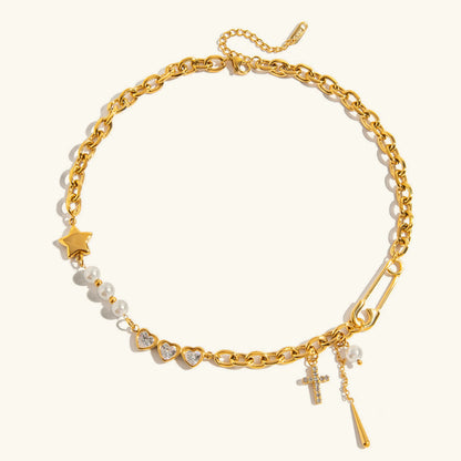 [Royal&Vicky]Zeraphine Diamant Perlen Goldkette