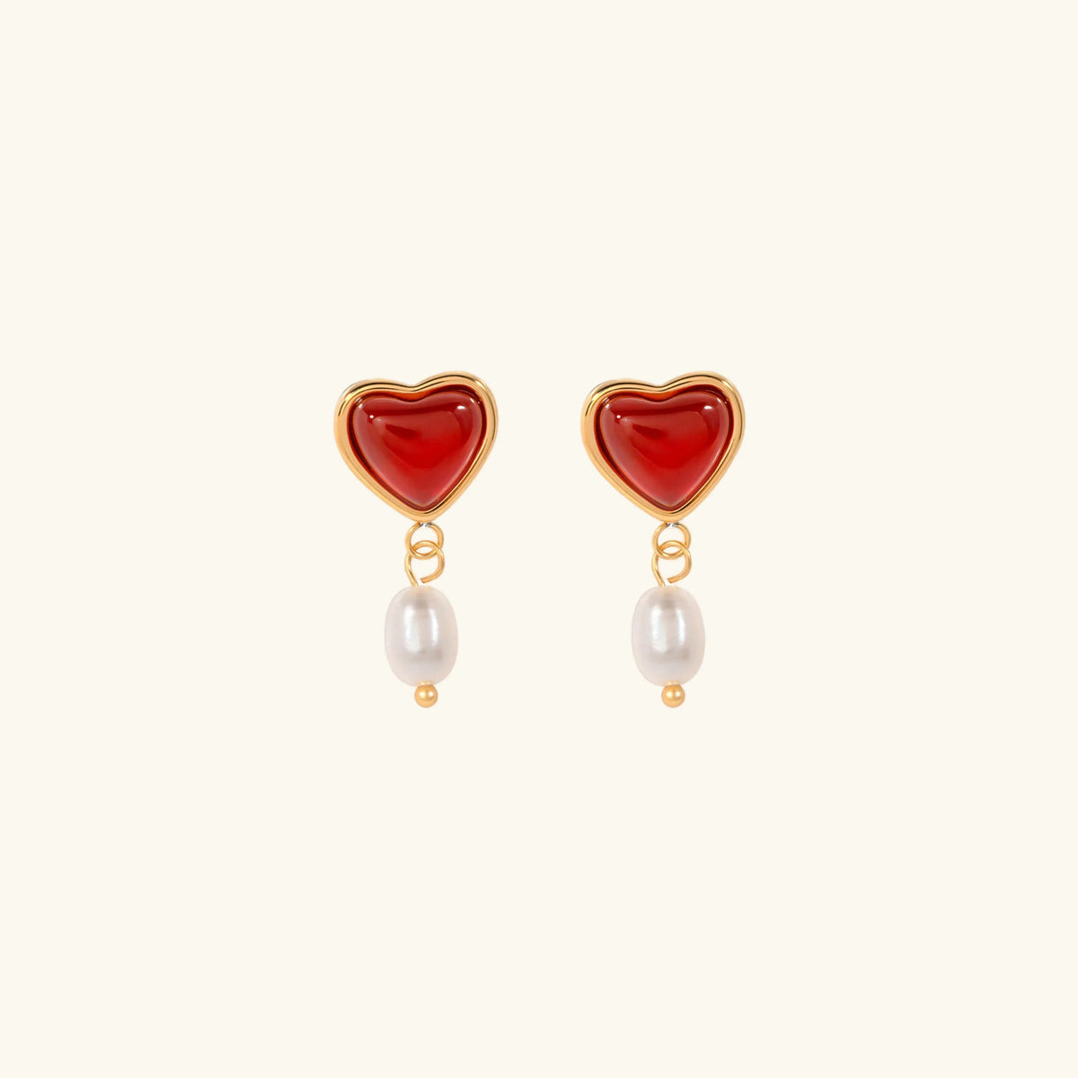 [Royal&Vicky]サビーナパールハートゴールドピアス