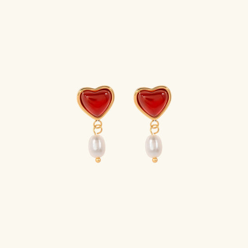 [Royal&Vicky]サビーナパールハートゴールドピアス