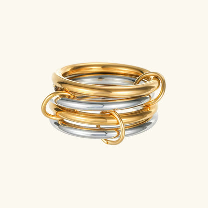 [Royal&Vicky]Alexandria Two-Tone Stacked Ring