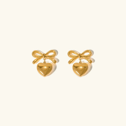 [Royal&Vicky]Rowanne French Knot Gold Heart Ohrringe