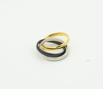 [Royal Jewellery]TRINITY RING BLACK GOLD SILVER