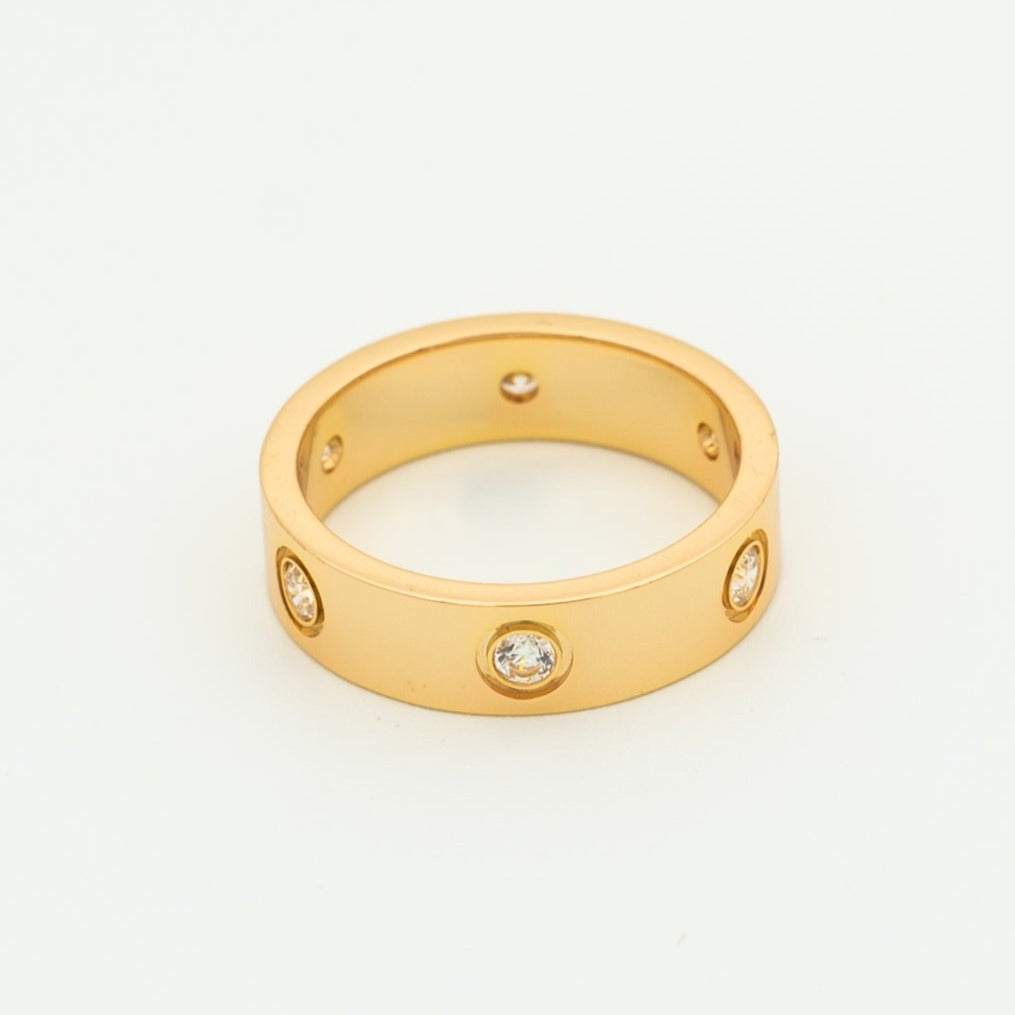 [ROYAL]LOVE RING 5.5MM 6 DIAMONDS PINK GOLD