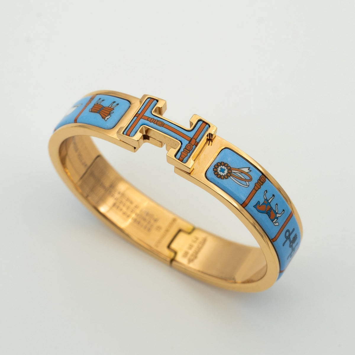 [Royal Jewellery]H PINK GOLD BRACELET BLUE CERAMIC
