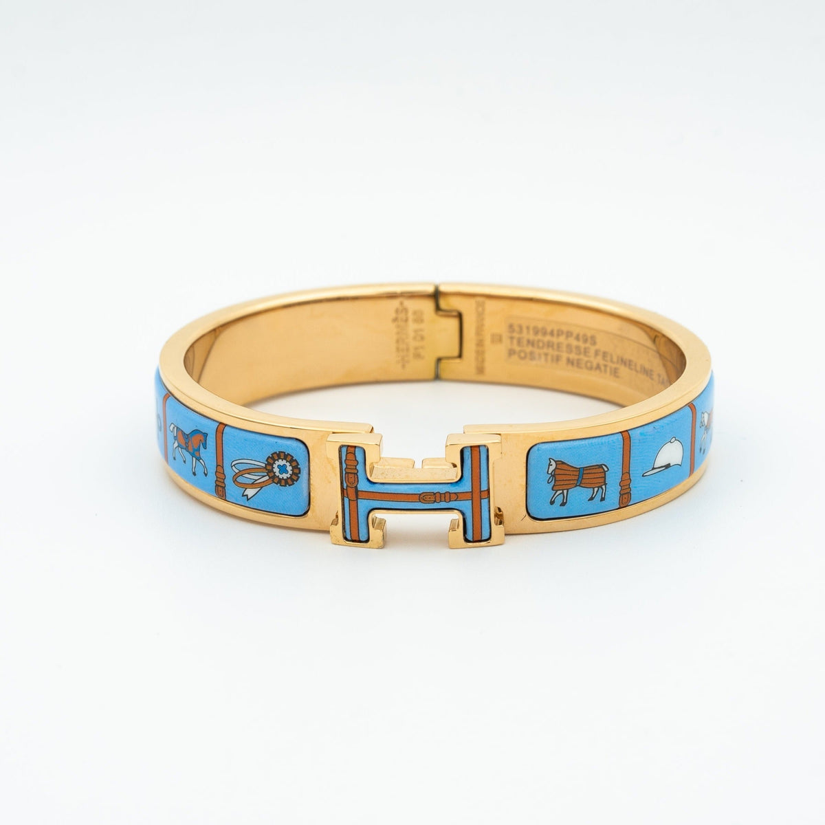 [Royal Jewellery]H PINK GOLD BRACELET BLUE CERAMIC