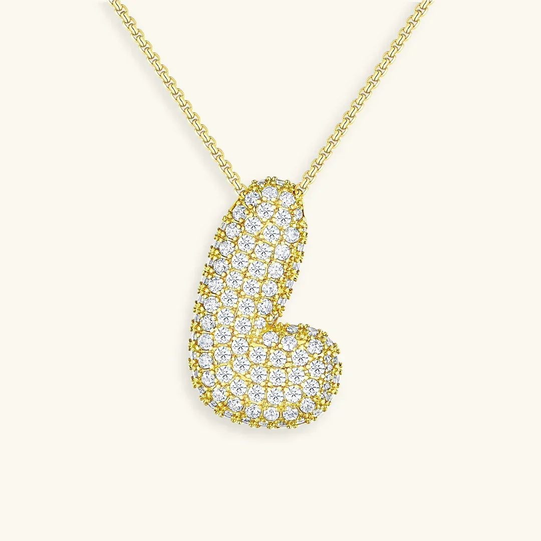 [Royal&Vicky] Bubble-Initialen-Diamantkette