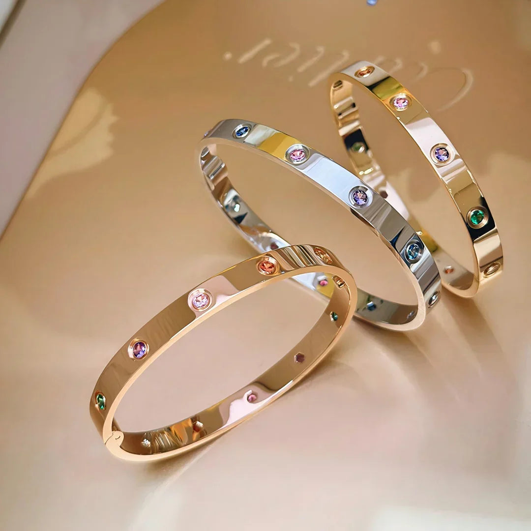 [Royal Jewellery]Classic 6.1mm Love Bracelet 10-Diamond Multicolor