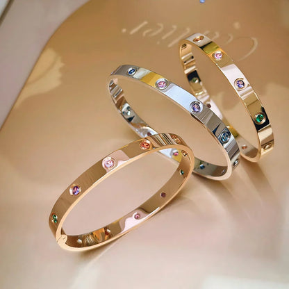 [Royal Jewellery]Classic 6.1mm Love Bracelet 10-Diamond Multicolor