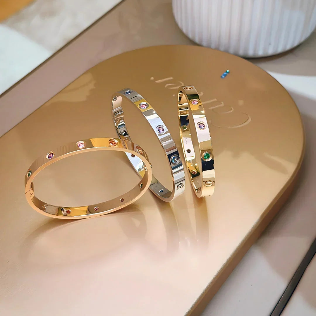 [Royal Jewellery]Classic 6.1mm Love Bracelet 10-Diamond Multicolor