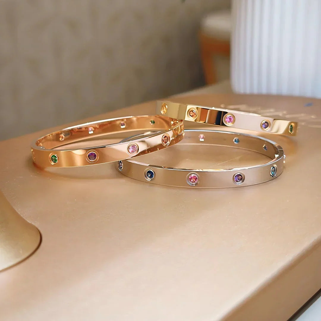[Royal Jewellery]Classic 6.1mm Love Bracelet 10-Diamond Multicolor