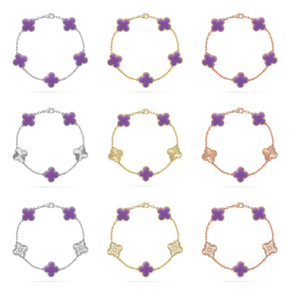 [Royal Jewellery]CLOVER 5 MOTIF LIGHT PURPLE BRACELET COLLECTION