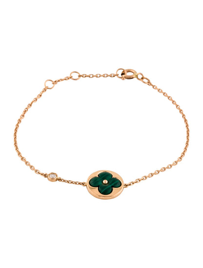 [ROYAL]SUN MALACHITE 1 DIAMOND PINK GOLD BRACELET