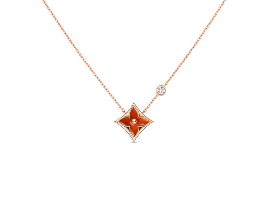 [ROYAL]STAR NECKLACE PINK GOLD 1 DIAMOND