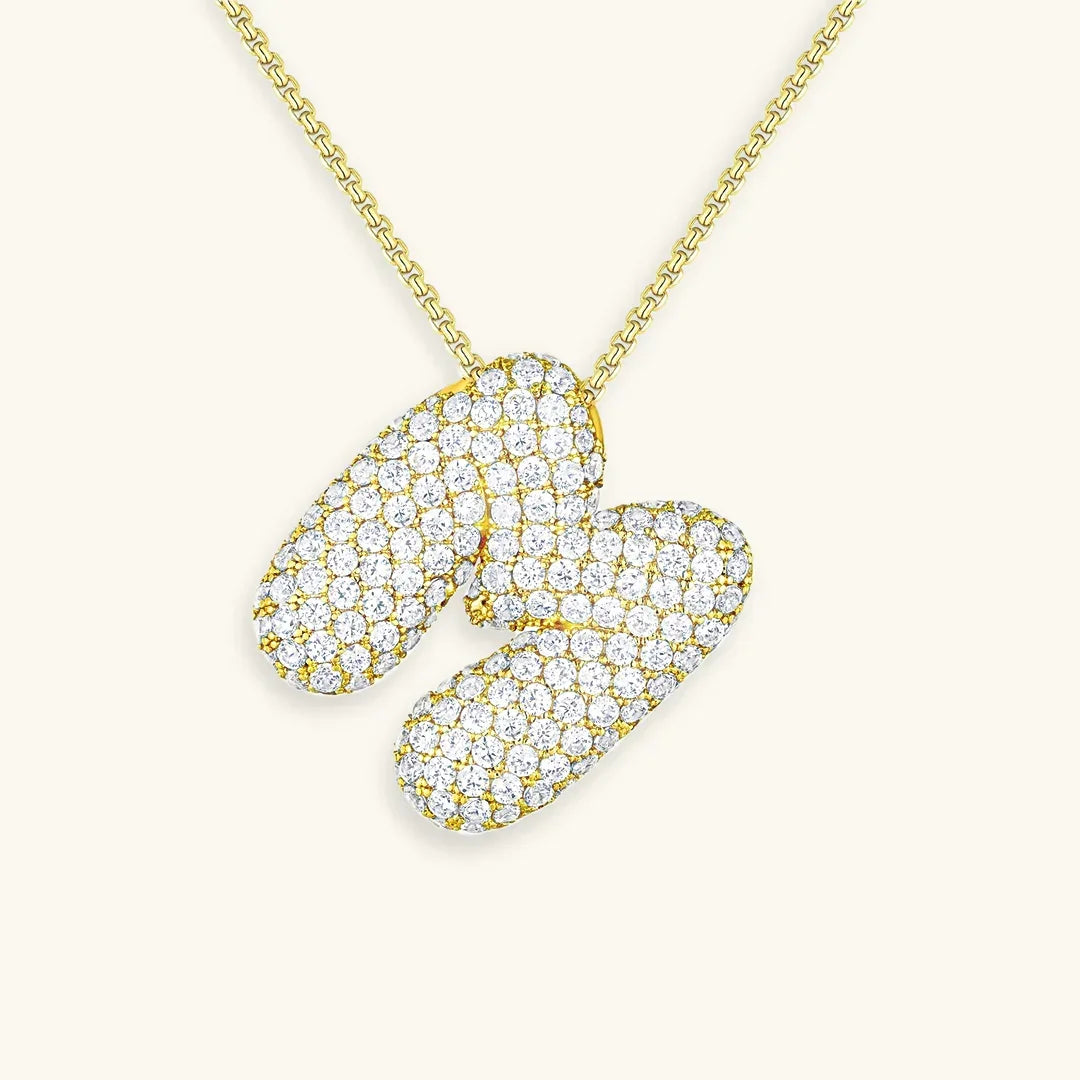 [Royal&Vicky] Bubble-Initialen-Diamantkette