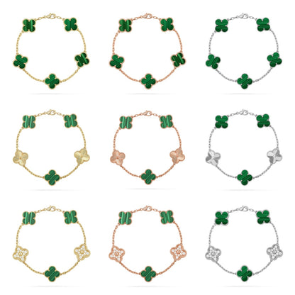 [Royal Jewellery] CLOVER 5 MOTIF MALACHITE BRACELET COLLECTION