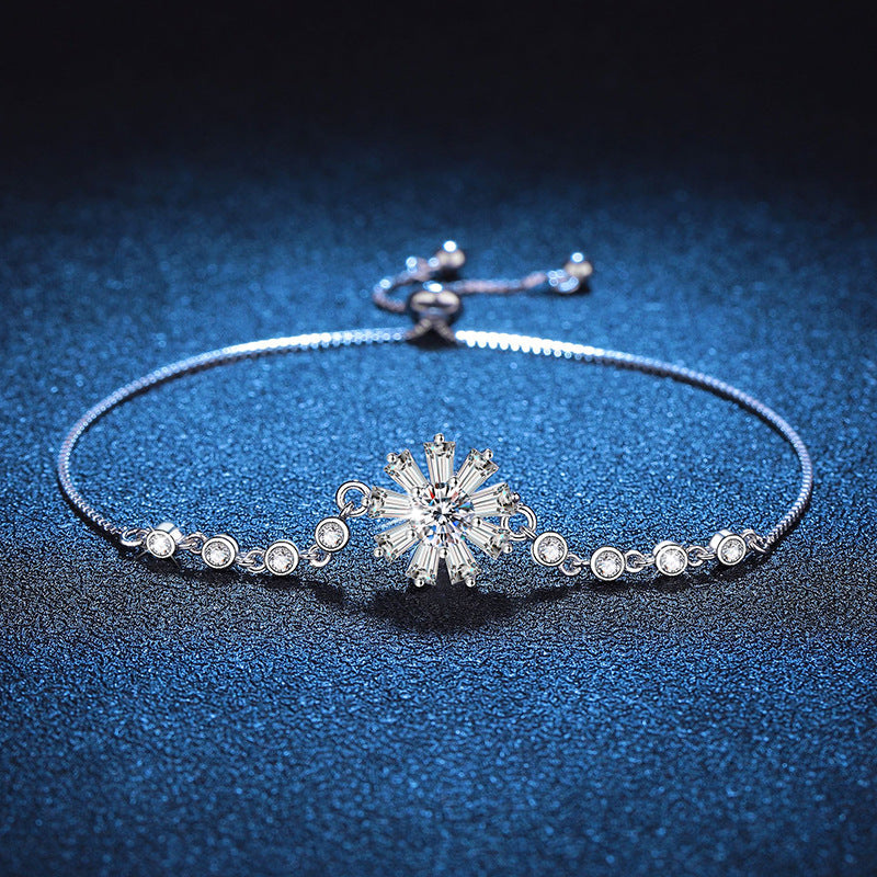 [Royal&Vicky]RADIANT ICY CRYSTAL SUNFLOWER MOISSANITE BRACELET