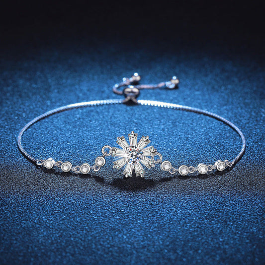 [Royal&Vicky]RADIANT ICY CRYSTAL SUNFLOWER MOISSANITE BRACELET