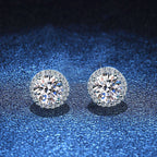 [Royal&Vicky]CLASSIC 4-PRONG ROUND MOISSANITE STUD EARRINGS