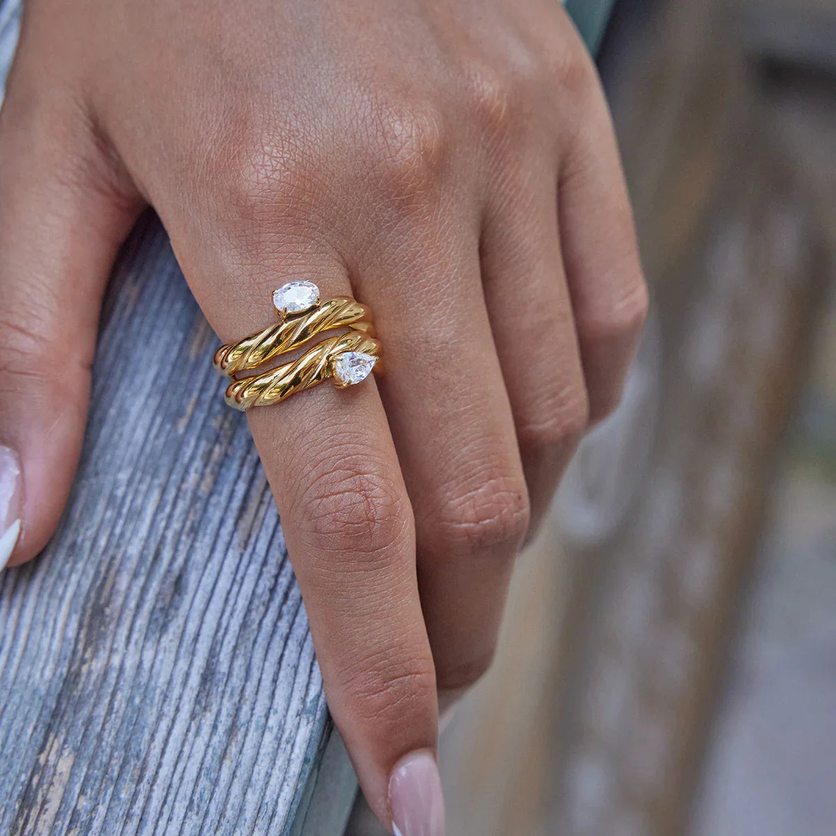 [Royal&Vicky]Noemi kuratierte Ringstapel-Kollektion