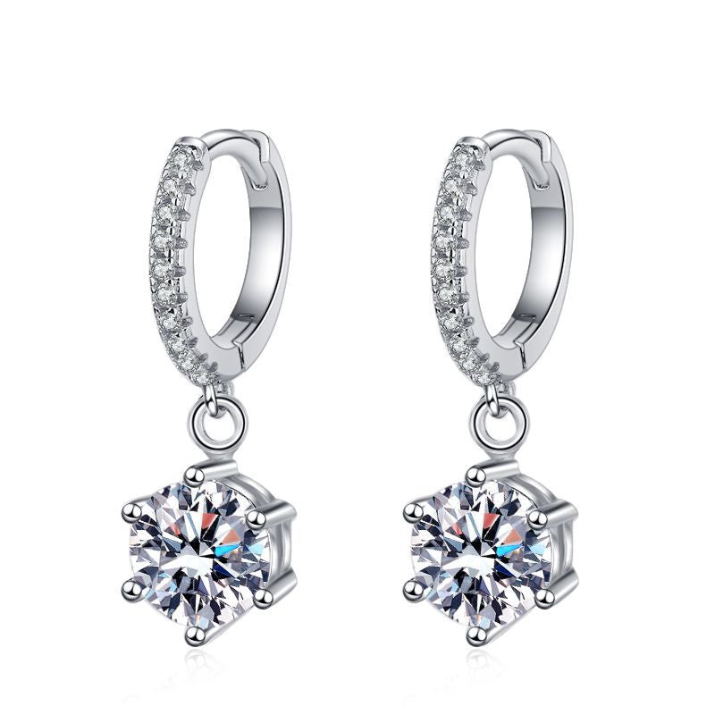 [Royal&Vicky]CLASSIC 6-PRONG MOISSANITE DROP EARRINGS