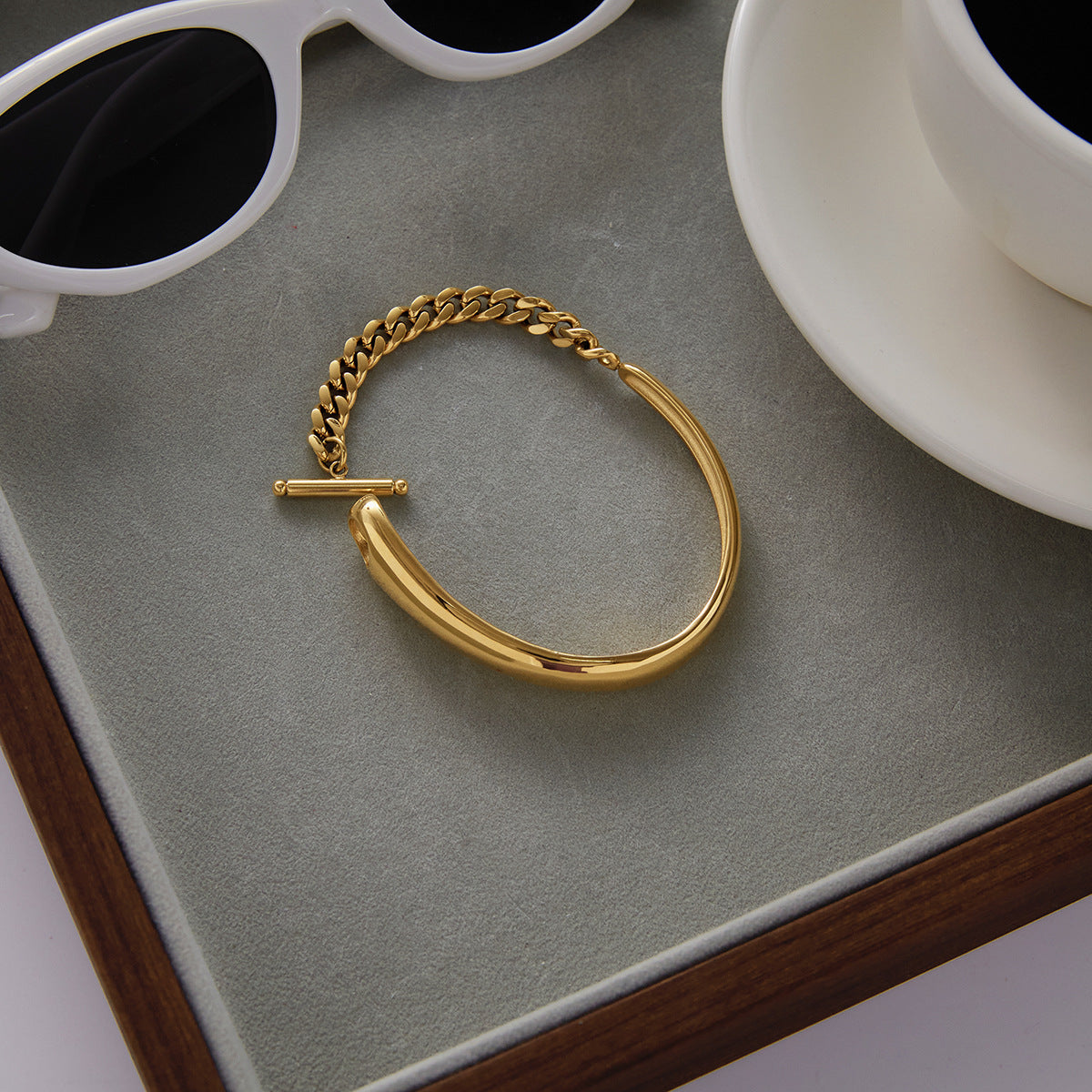 [Royal&Vicky]Myrna Gliederketten-Armreif in Gold