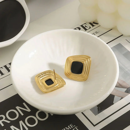 [Royal&Vicky]Geometrische goldene Sylvie-Ohrringe