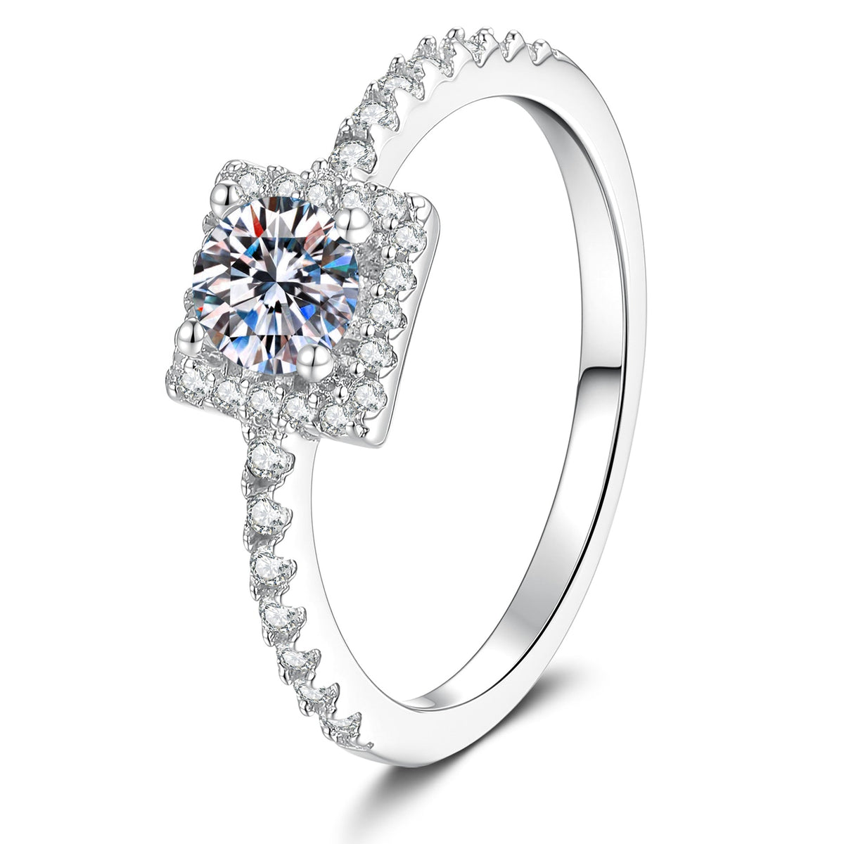 [Royal&Vicky]DAINTY SUGAR-CUBE MOISSANITE RING