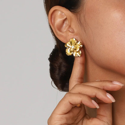 [Royal&Vicky]Ainsley florale Goldohrringe