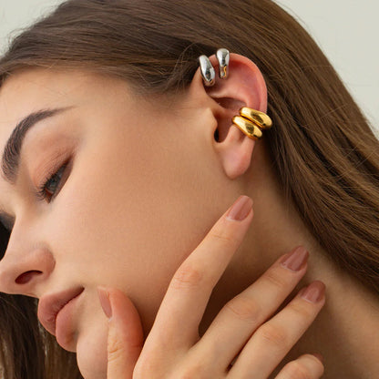 [Royal&Vicky]Fabienne Goldene Ohrklemmen