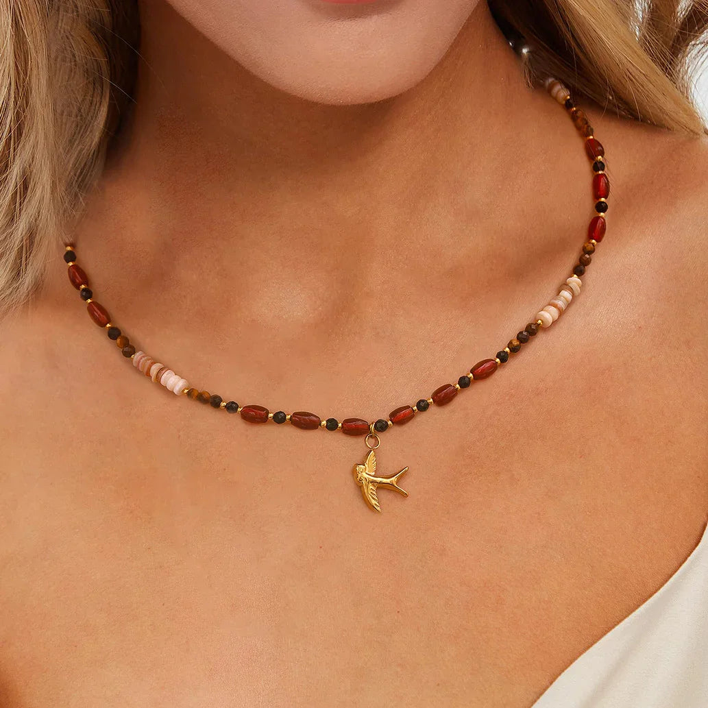 [Royal&Vicky]Sierra Tiger Eye Beads Necklace