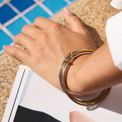 [Royal&Vicky]Romina Two Tone Stacked Bracelet