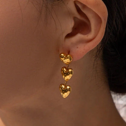 [Royal&Vicky]Heather Heart Goldohrringe