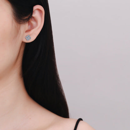 [Royal&Vicky]ELEGANT FOUR-LEAF CLOVER MOISSANITE STUD EARRINGS