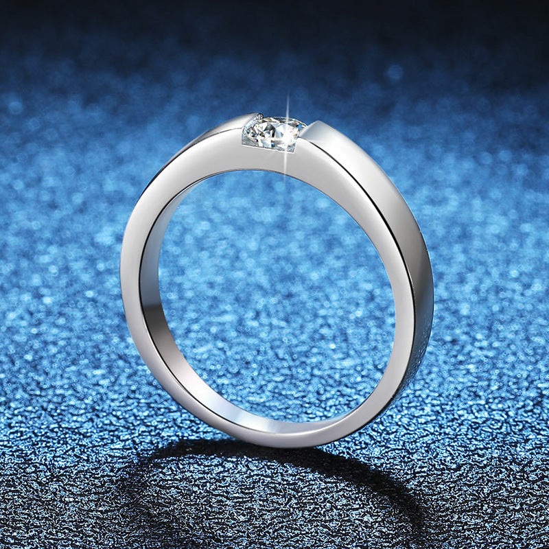 [Royal&Vicky]SLEEK MINIMALIST COUPLE'S MOISSANITE RING