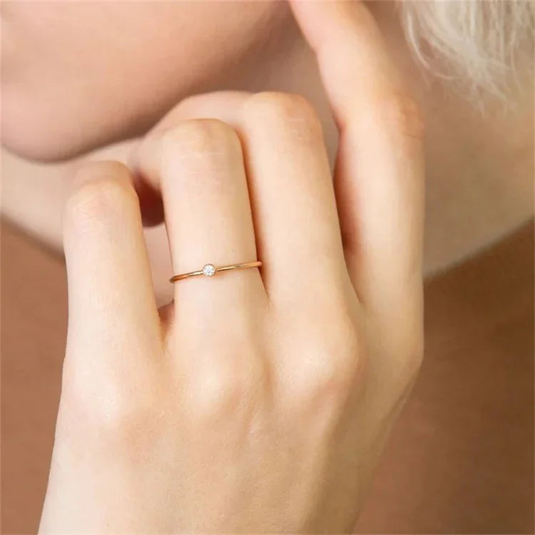 [Royal&Vicky]Amelia Birthstone Stacker Ring