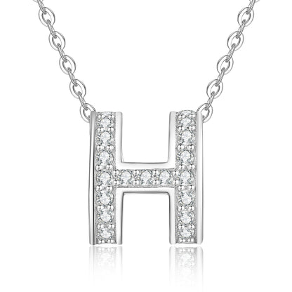 [Royal&Vicky]FULL-PAVE "H" MOISSANITE PENDANT NECKLACE