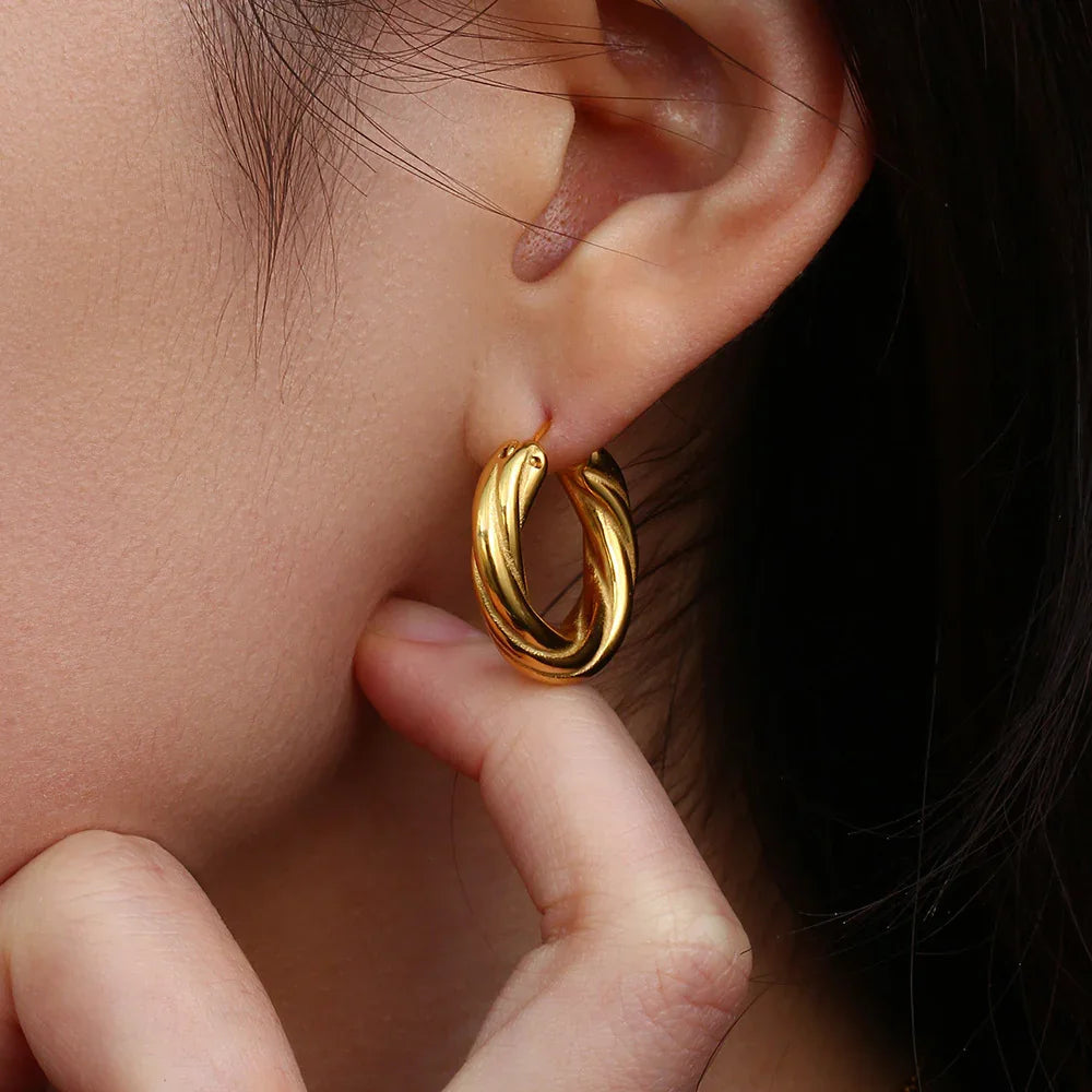 [Royal&Vicky]デニス ツイストフープピアス