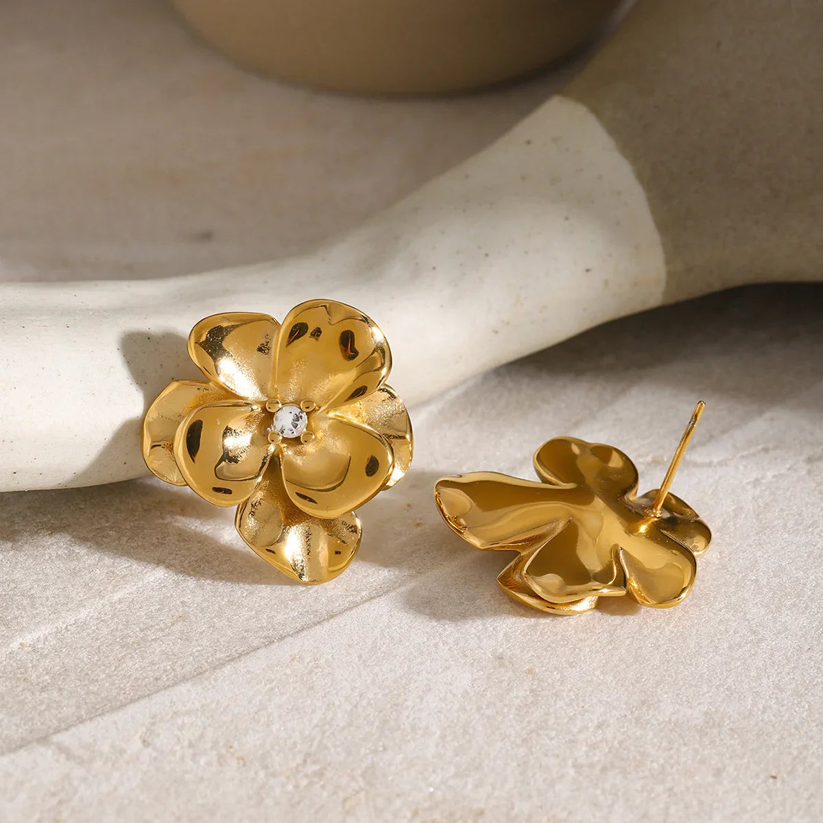 [Royal&Vicky]Ainsley florale Goldohrringe