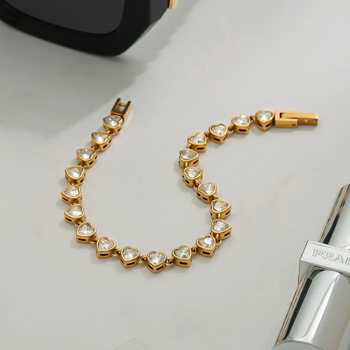 [Royal&Vicky]Romani Heart Shaped Tennis Bracelet