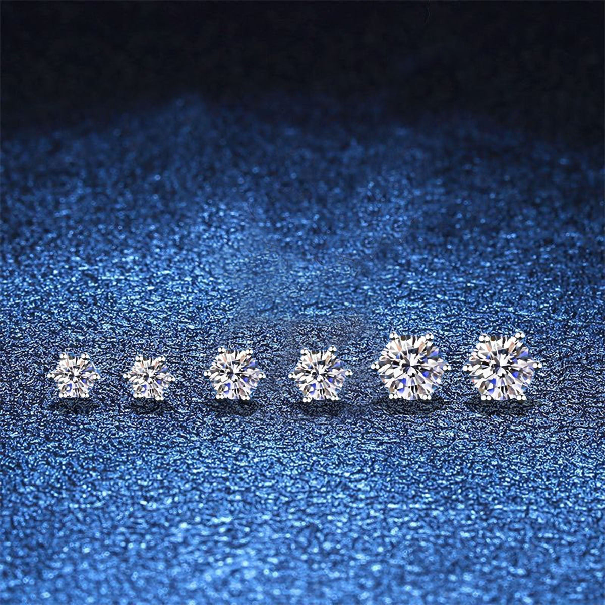 [Royal&Vicky]SIX-PRONG MOISSANITE EARRINGS