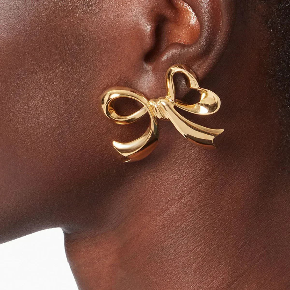 [Royal&Vicky]Carissa Gold Bowtie Earrings