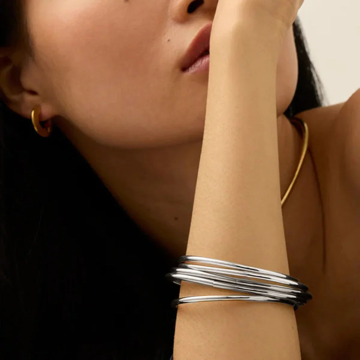 [Royal&Vicky]Shannon Gold Bangle Set