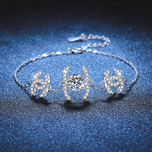 [Royal&Vicky]CLASSIC INTERLOCKING MOISSANITE BRACELET