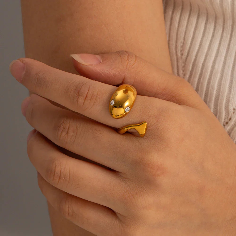 [Royal&Vicky]Etta Gold Serpent Ring