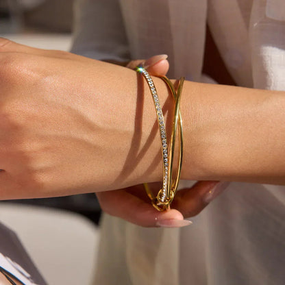 [Royal&Vicky]Quinley Stacked Diamond Bracelet