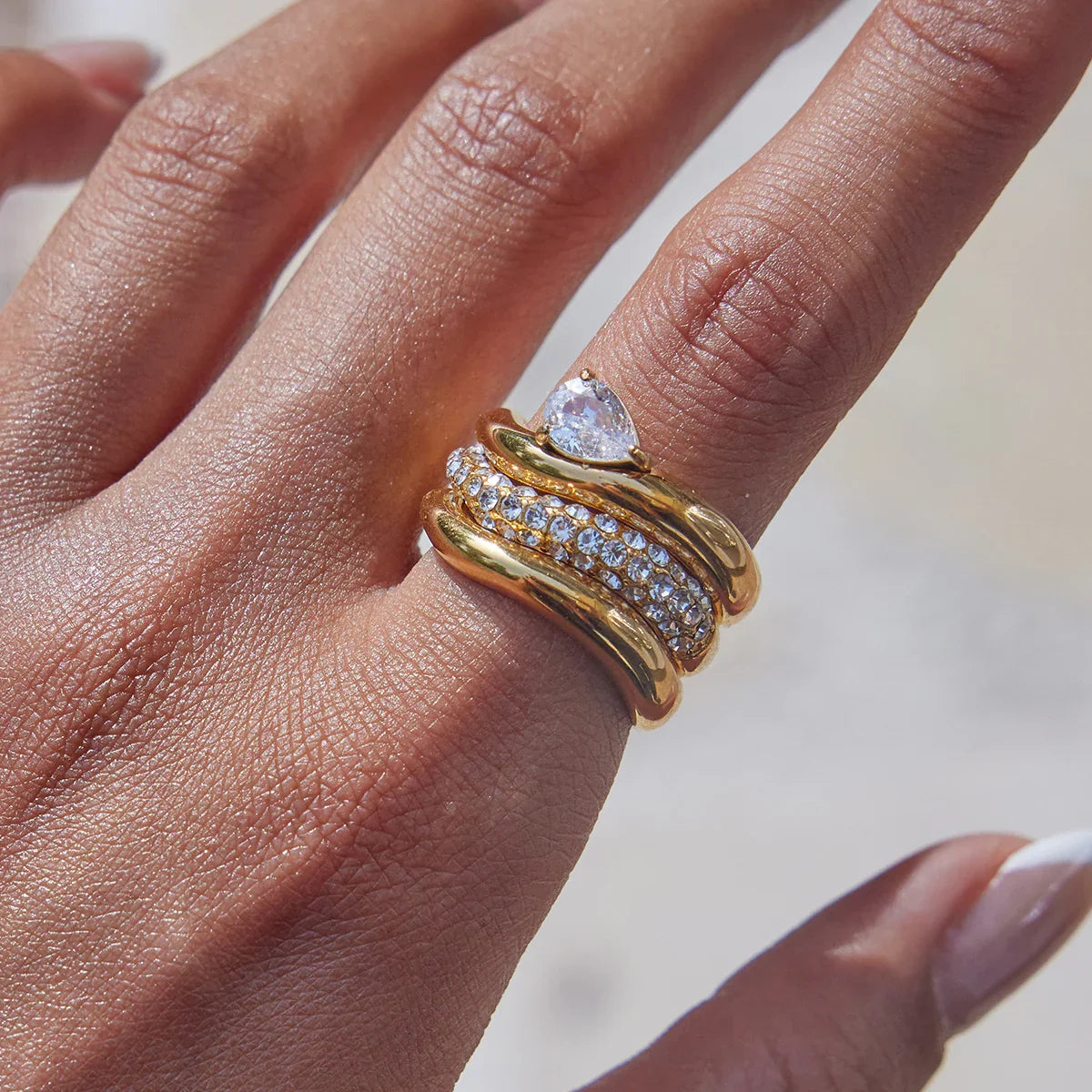 [Royal&Vicky]Noemi kuratierte Ringstapel-Kollektion