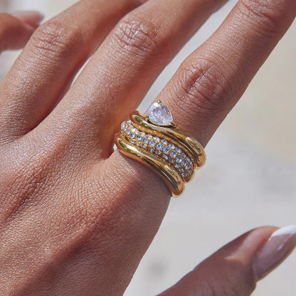 [Royal&Vicky]Noemi kuratierte Ringstapel-Kollektion