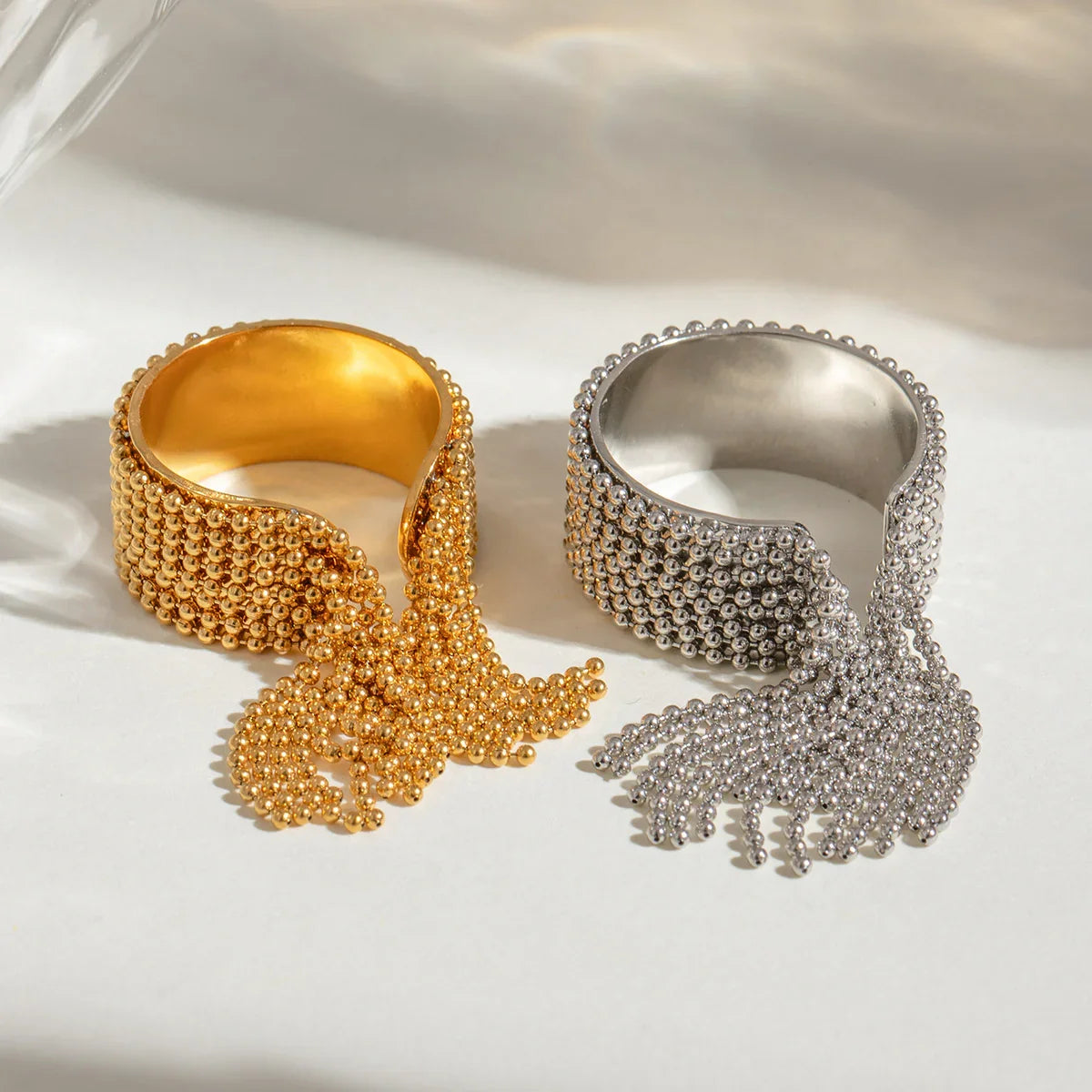 [Royal&Vicky]Krystelle Gold Tassel Ring